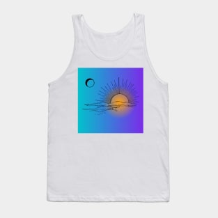 Teal Moon Purple Sun Tank Top